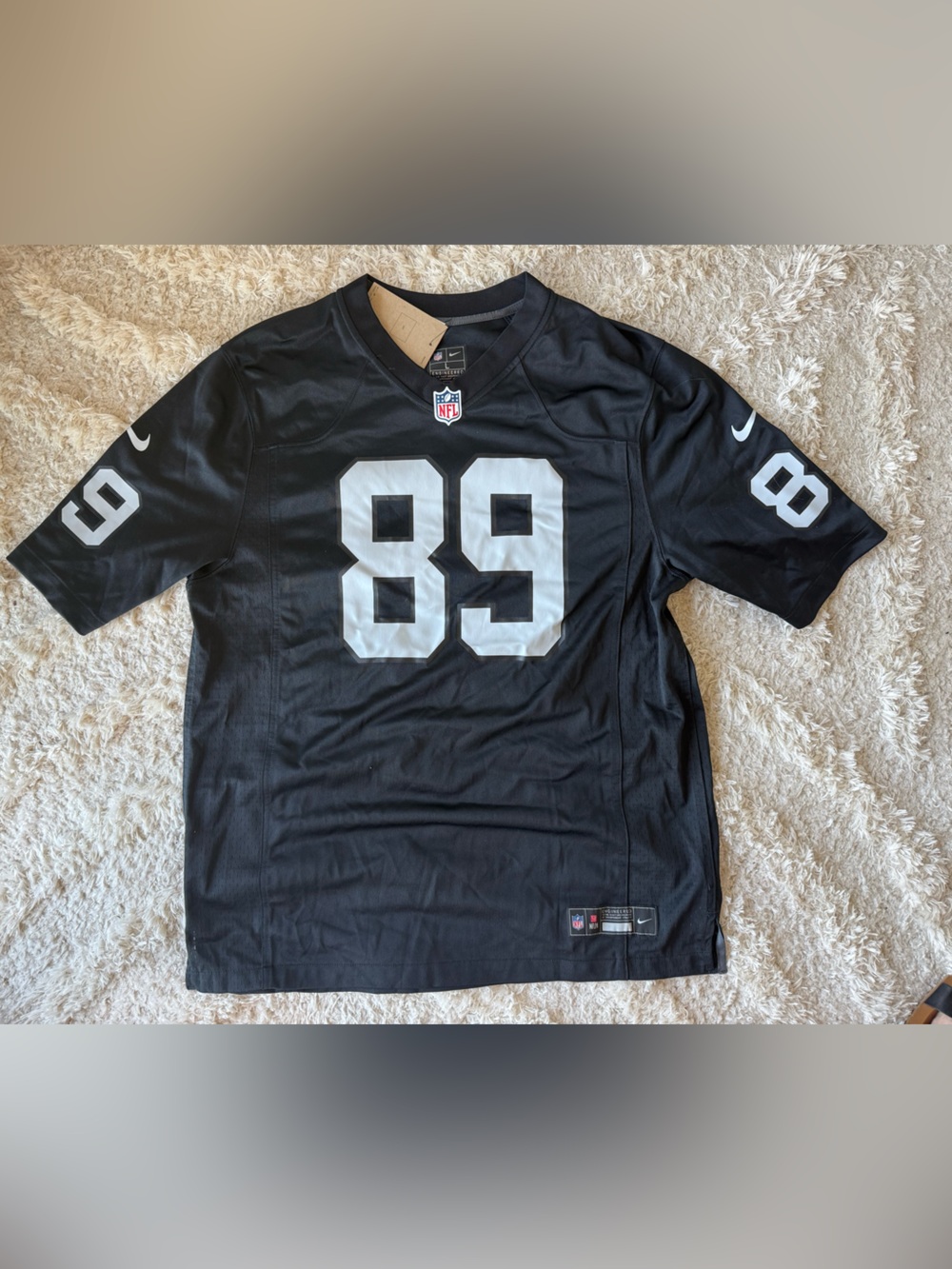 Brand new with tags Nike Las Vegas Raiders Brock Bowers #89 NFL Game Jersey.
